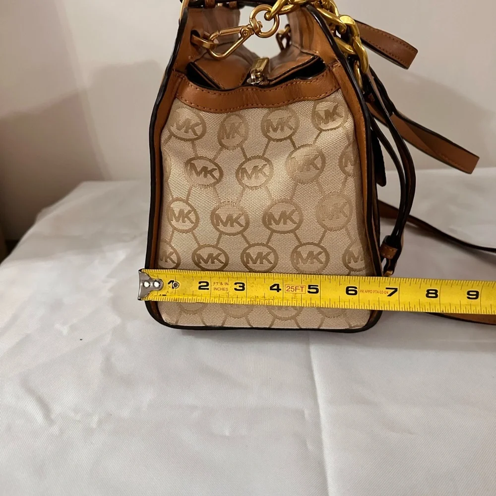 Michael Kors Cream and Tan Satchel